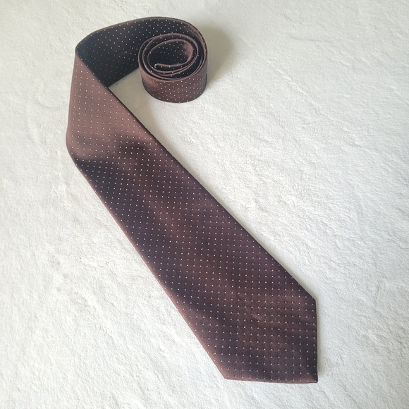 Vintage Brown Necktie with Beige Specs - Picture 1 of 8